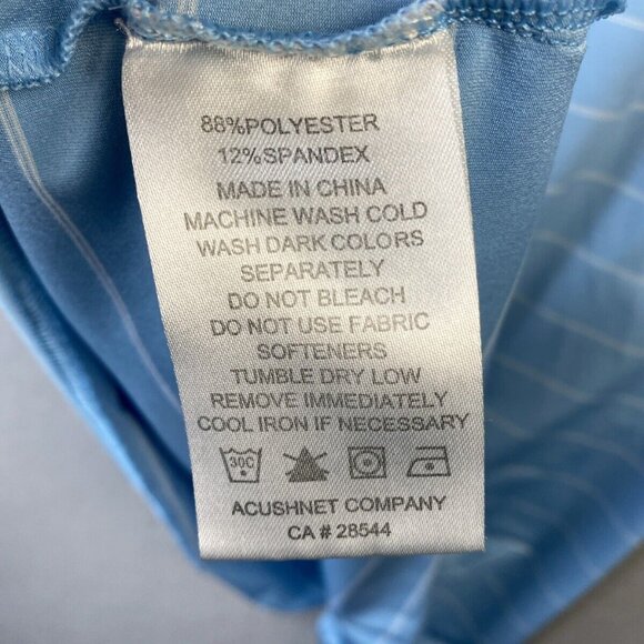 Footjoy Polo Shirt Mens Size L Blue Striped Golf Athletic Fit Foot Joy Stretch - Picture 9 of 11